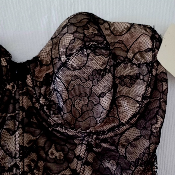 Vintage Oscar de La Renta Black Lace Corset/ Bustier, 34C - Picture 4 of 15